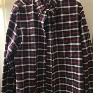 J. Crew Men's Plaid Shirt - Black, Red, and White